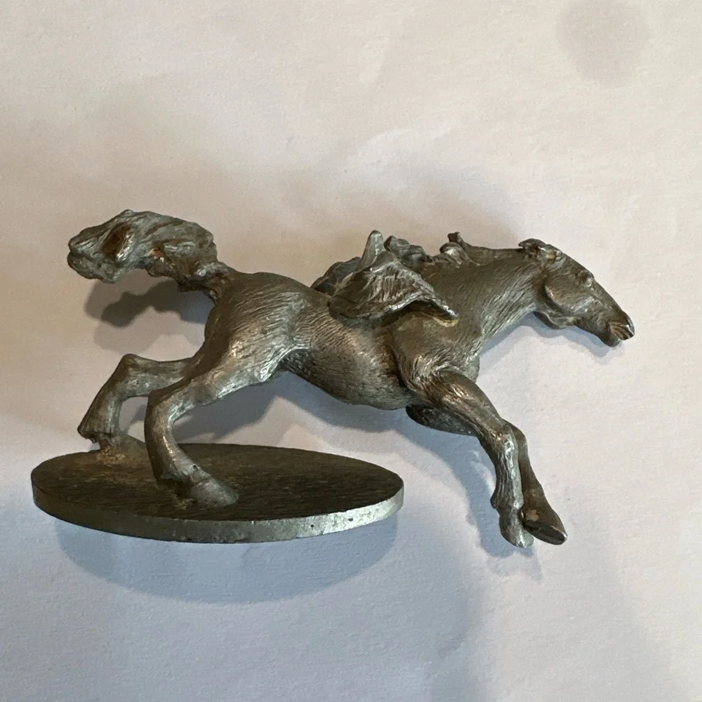 Vintage‎ Spoontiques Pewter Cowboy & Galloping Horse Figurines 1980 Western Set